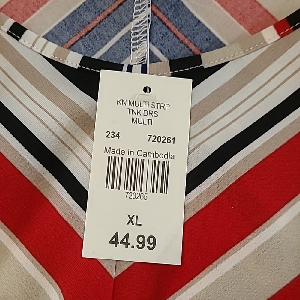 NWT Alchemy Thread Colorful Diagonally Striped Bandana Cut Dress size XL - Picture 7 of 8